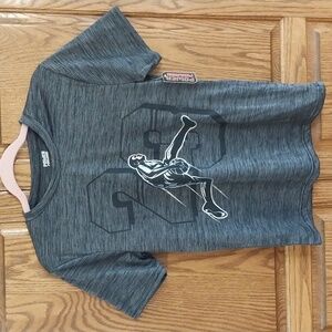 Power Forward NWT Basketball T-Shirt Boys Size 14/16 Grey Black Short Sleeves